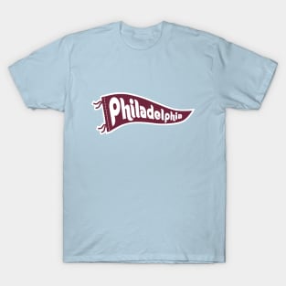 Philadelphia Retro Pennant - Powder Blue T-Shirt